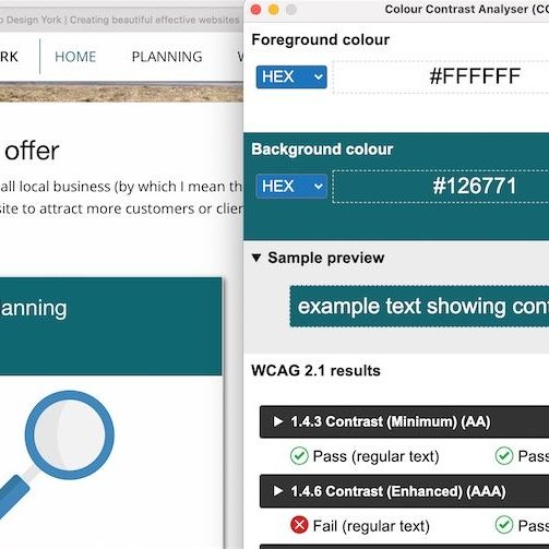 Measuring colour contrast