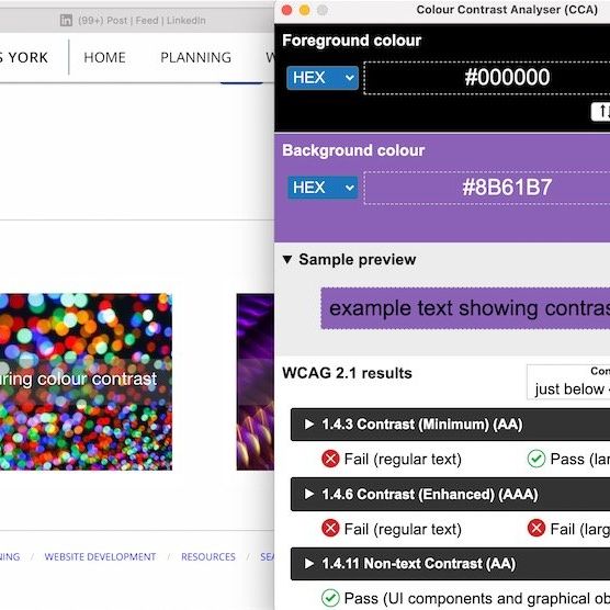 Measuring colour contrast