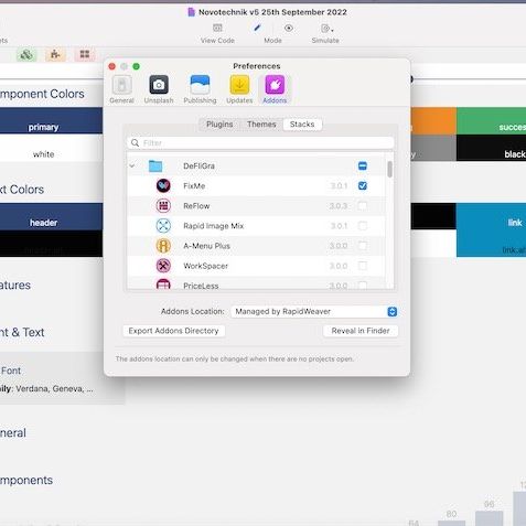 How to stop unused stacks from loading when Rapidweaver is launched.