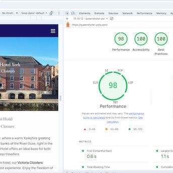 Rebuild of a website for the Queens Hotel York