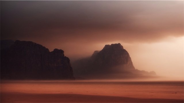 Rock outcrop in the desert