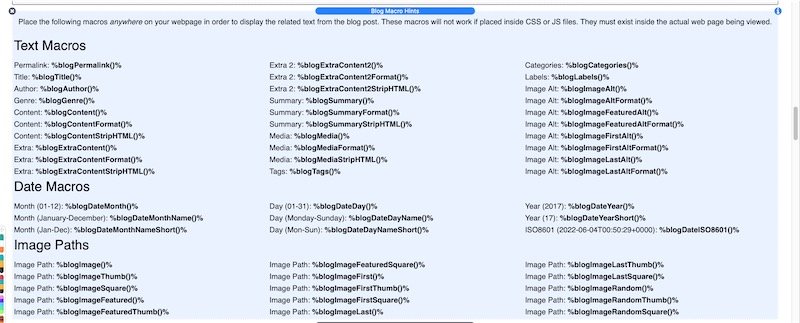 Blog Macro Hints stack