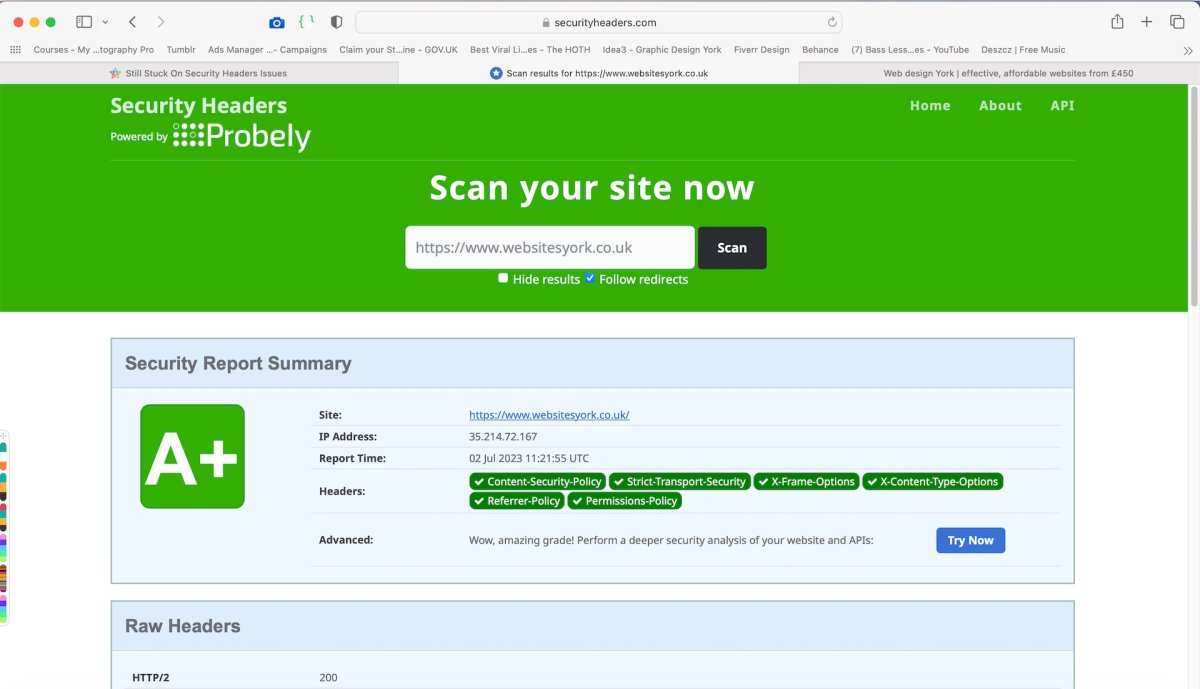 Checking security headers