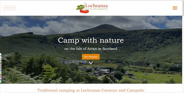 Lochranza Caravan and Camping SIte on the Isle of Arran