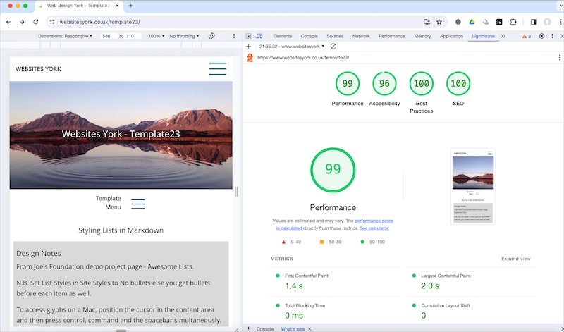 Performance enhancing web design