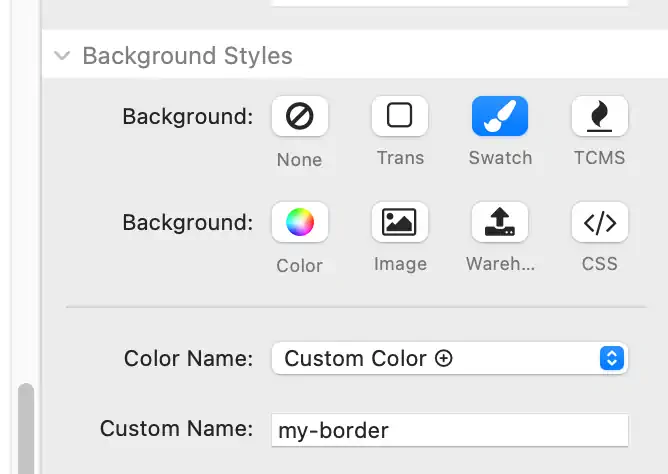 Swatch2 for TCMS control of colours